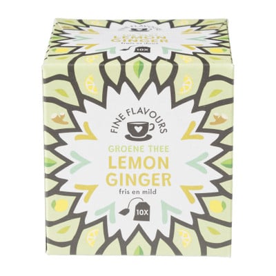 Fine Flavours groene thee - lemon ginger - 10 zakjes