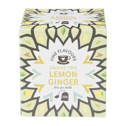 Fine Flavours groene thee - lemon ginger - 10 zakjes