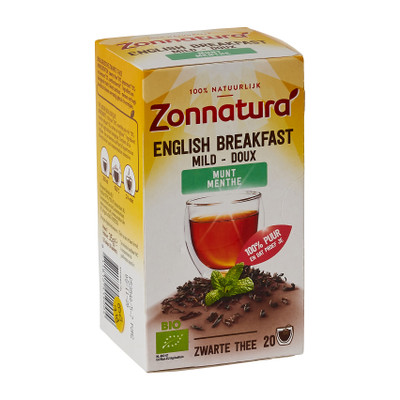 Koor Hassy Moreel Zonnatura english breakfast thee met munt - 20 zakjes | Xenos