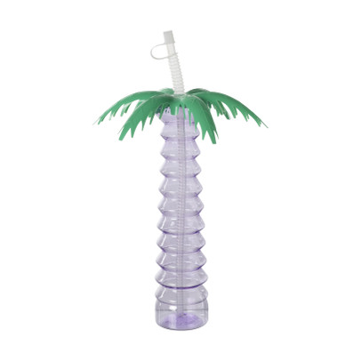 Drinkfles palmboom - lila - 500 ml