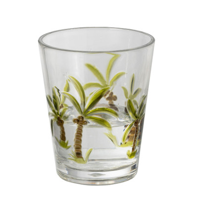 Waterglas palmboom - groen - ø9.5x11.5 cm
