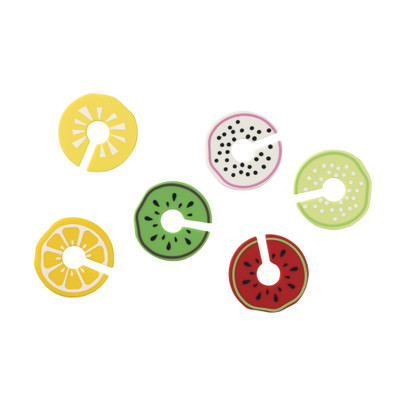 Glasmarkers fruit - set van 6