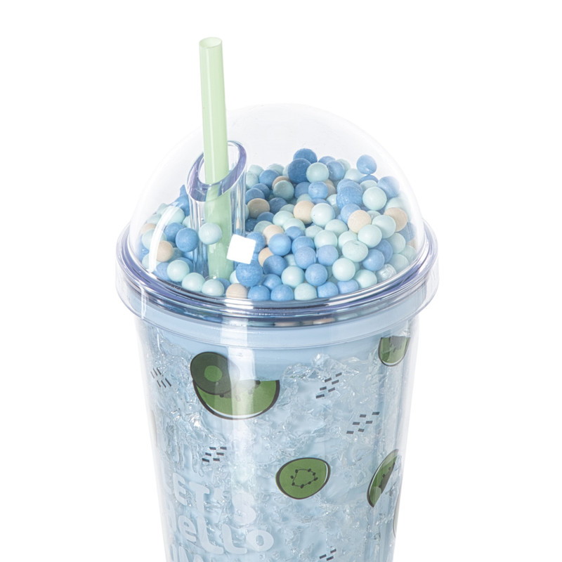 Funny beker kiwi - blauw - 450 ml