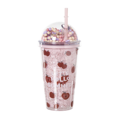 Funny beker appel - roze - 450 ml