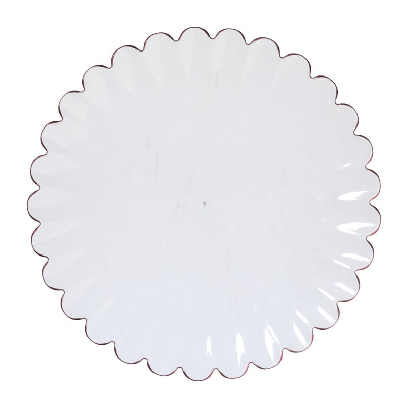 Ontbijtbord geschulpt - roze - ø22.9x2.1 cm