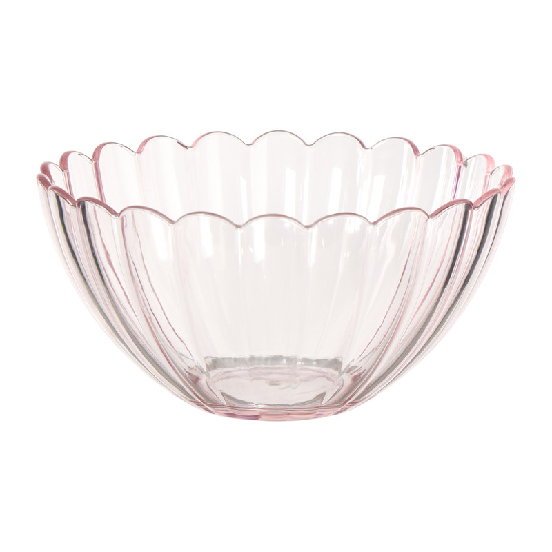 Schaaltje groot geschulpt - roze - ø15.4x7.5 cm