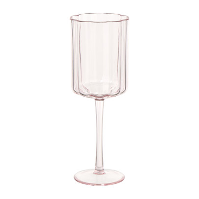 Wijnglas geschulpt - roze - 370  ml