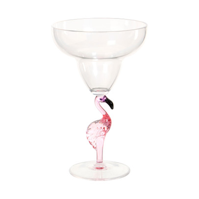 Cocktailglas flamingo - transparant/roze - ml