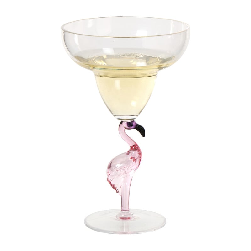 Cocktailglas flamingo - transparant/roze - ml