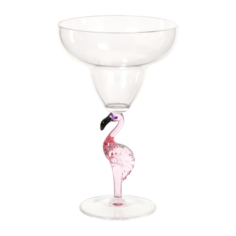 Cocktailglas flamingo - transparant/roze - ml