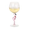 Wijnglas flamingo - transparant/roze - ml