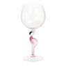 Wijnglas flamingo - transparant/roze - ml