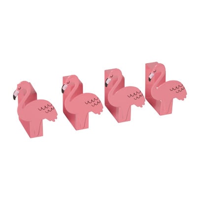 Tafelkleedklemmen flamingo - roze - set van 4