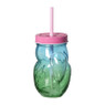 Mason jar toekan - groen/roze - 400 ml
