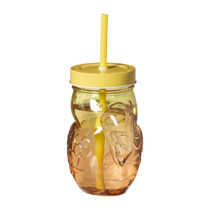 Mason jar toekan - oranje/geel - 400 ml
