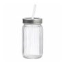 Mason jar ribbel - transparant - 450 ml