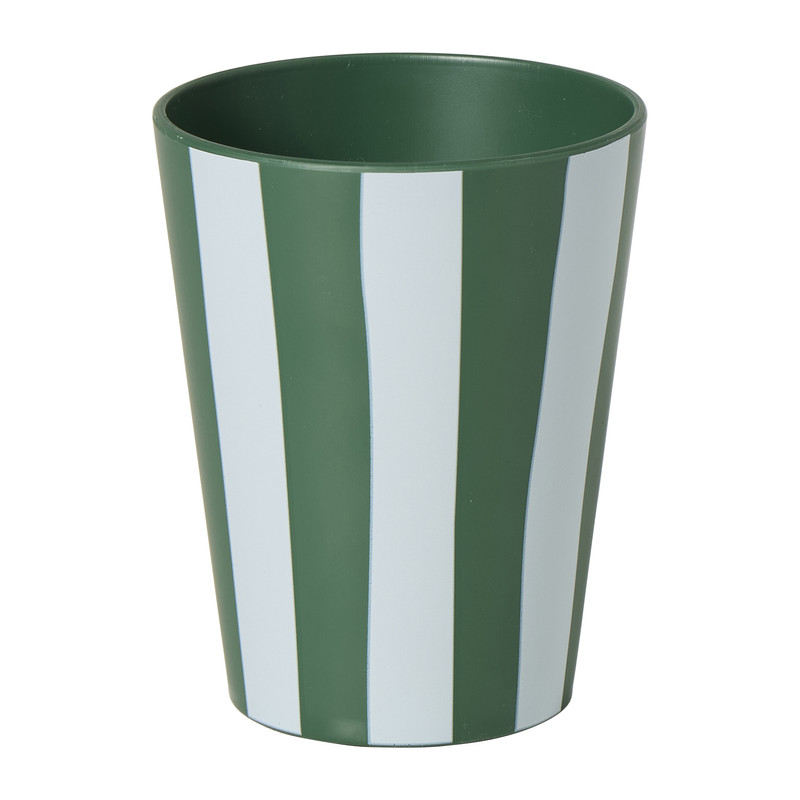 Cup streep - groen/wit - 340 ml