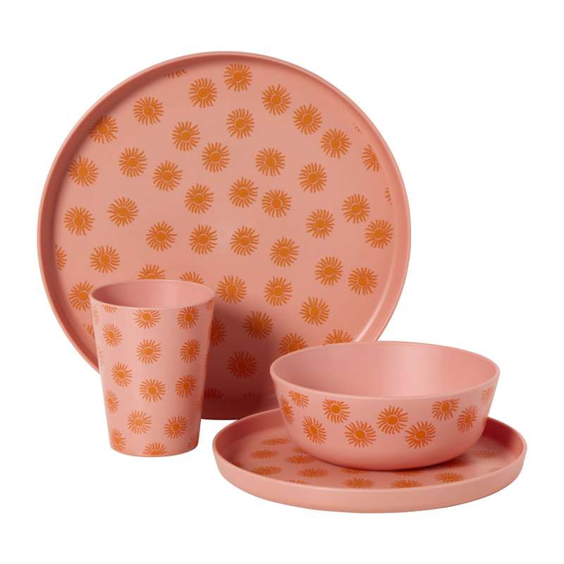 Cup zonnetjes - roze/oranje - 340 ml