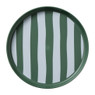 Ontbijtbord streep - groen/wit - ø20x2 cm