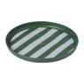 Ontbijtbord streep - groen/wit - ø20x2 cm