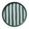 Dinerbord streep - groen/wit - ø26.5x2 cm