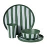 Dinerbord streep - groen/wit - ø26.5x2 cm