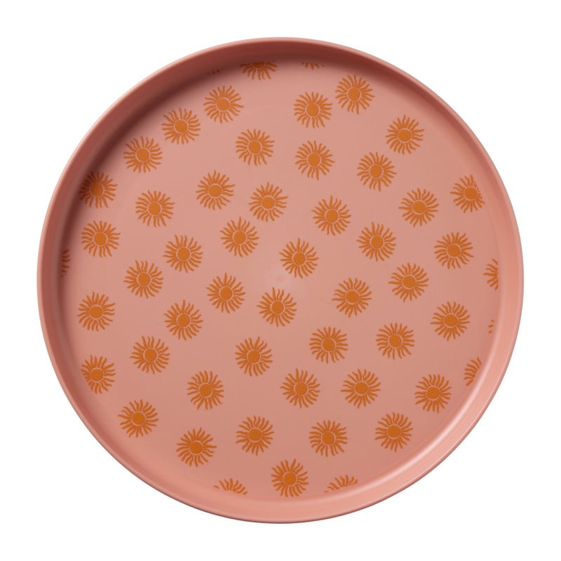 Dinerbord zonnetjes - roze - ø25x2 cm