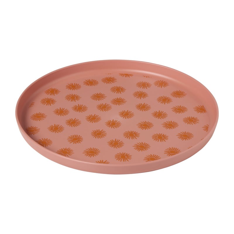 Dinerbord zonnetjes - roze - ø25x2 cm