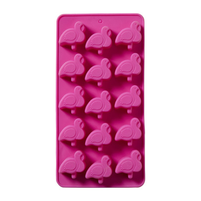 Ijsblokjesvorm flamingo - roze - 10 ijsblokjes