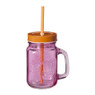 Mason jar palmboom - roze - 450 ml 