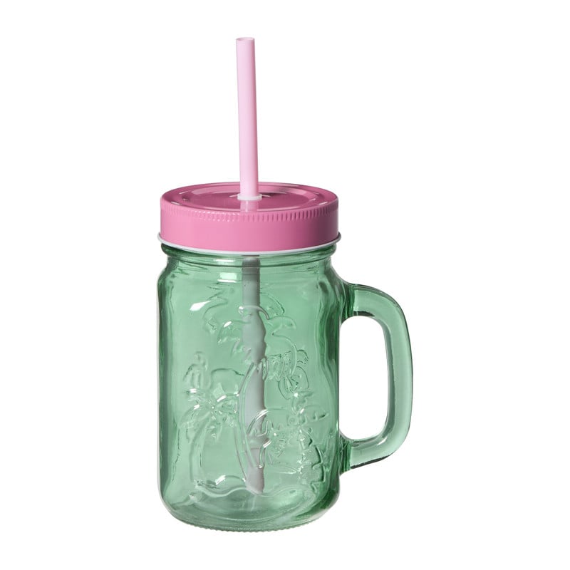 Mason jar palmboom - groen - 450 ml