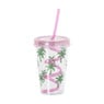 Drinkbeker palmboom - roze - 380 ml