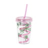 Drinkbeker palmboom - roze - 380 ml