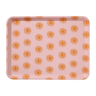Dienblad zonnetjes - roze/oranje - 2.2x40x29 cm