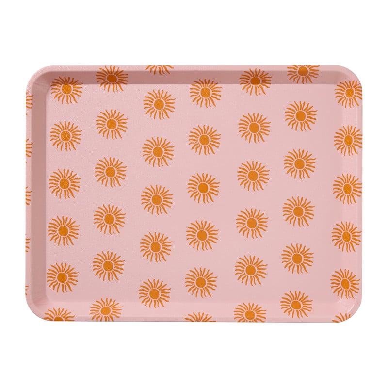 Dienblad zonnetjes - roze/oranje - 2.2x40x29 cm