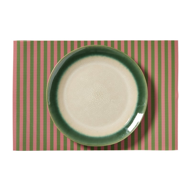 Placemats streep - roze/bruin - set van 2