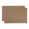Placemats streep - roze/bruin - set van 2