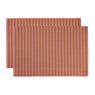 Placemats streep - roze/bruin - set van 2