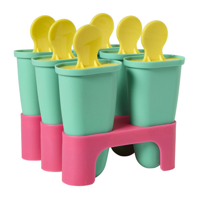 Ijsjesvorm - geel/groen - 6 ijsjes