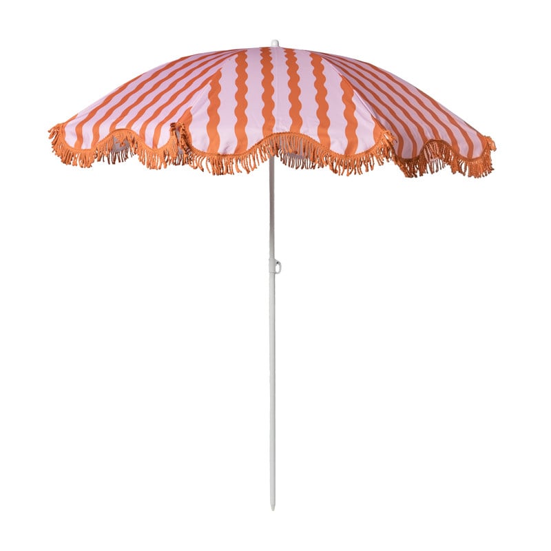 Strandparasol met tassels - paars/rood - ø160x180 cm
