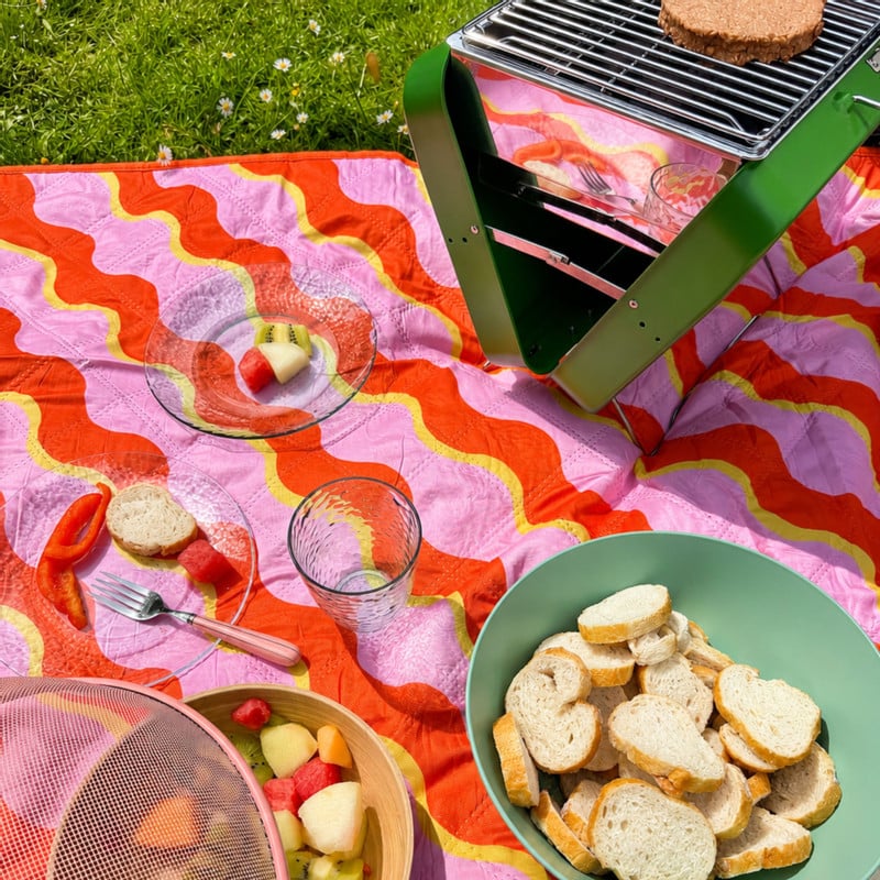 Picknick kleed - roze/oranje - 135x170 cm