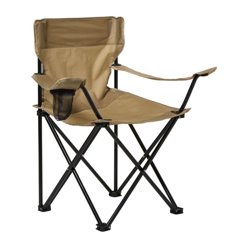 Inklapbare campingstoel - beige - 80x75x50 cm