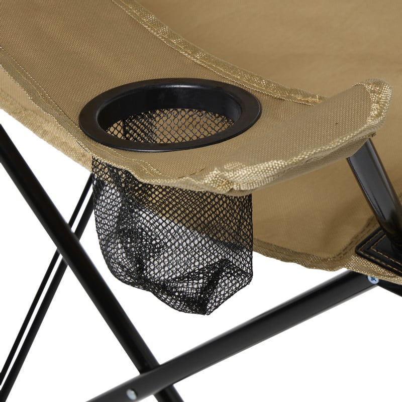 Inklapbare campingstoel - beige - 80x75x50 cm