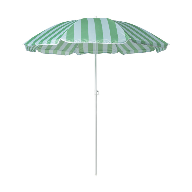Strandparasol streep - groen/blauw - ø160x180 cm