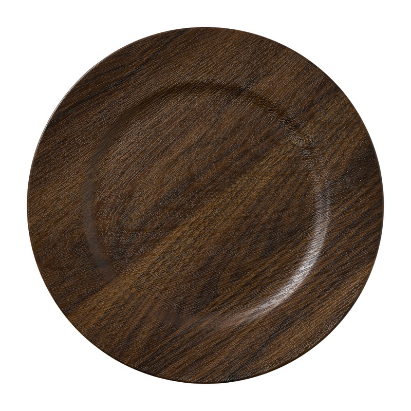 Onderbord houtlook - bruin - ø33x1.5 cm