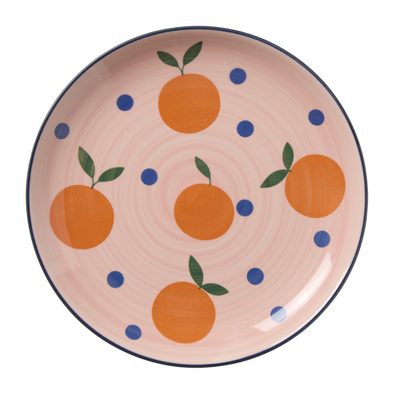 Ontbijtbord sinaasappel - multikleur - ø21x5 cm