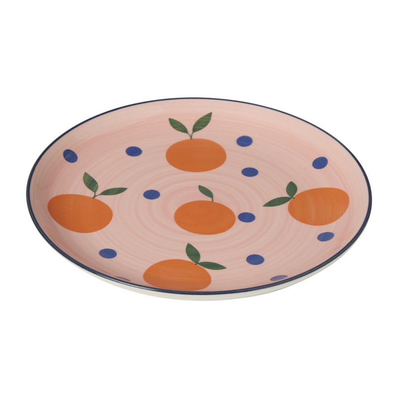 Ontbijtbord sinaasappel - multikleur - ø21x5 cm