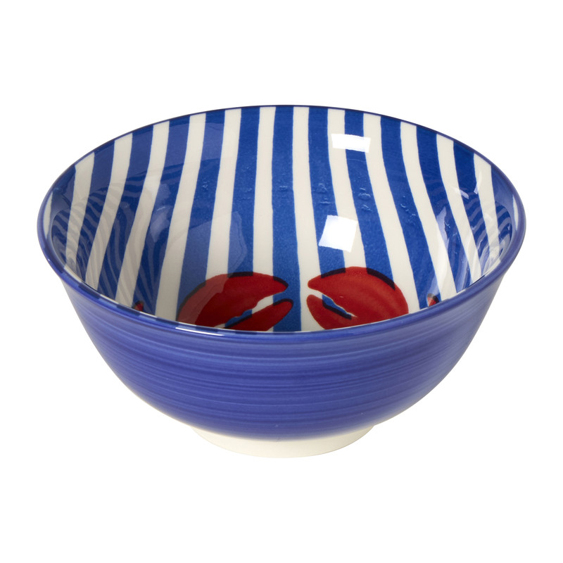 Schaaltje krab - blauw/rood - ø15.5x7.3 cm