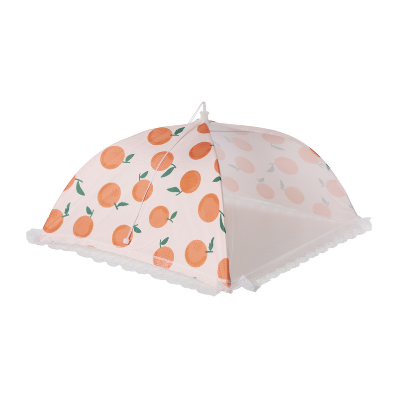 Foodcover sinaasappel - oranje/wit - 45x45 cm