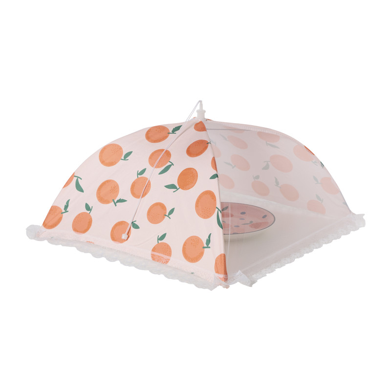 Foodcover sinaasappel - oranje/wit - 45x45 cm